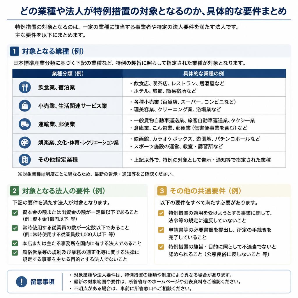 2. 特例措置の対象となる事業・法人