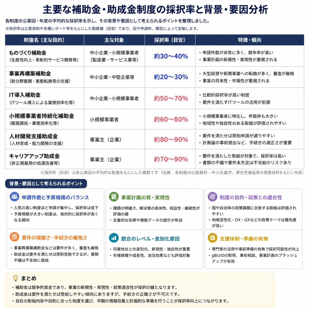 4. 各制度の採択率とその背景