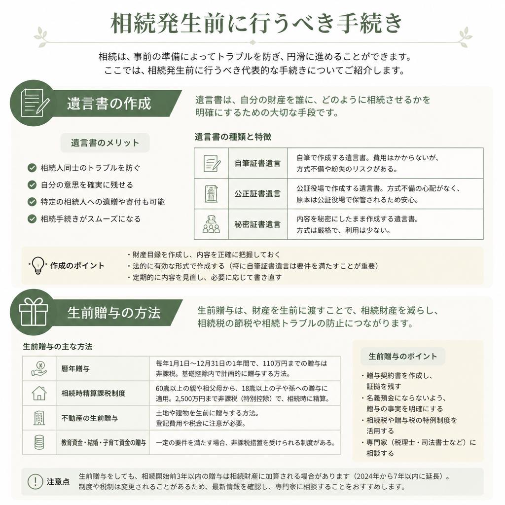 事前に準備が必要な手続き