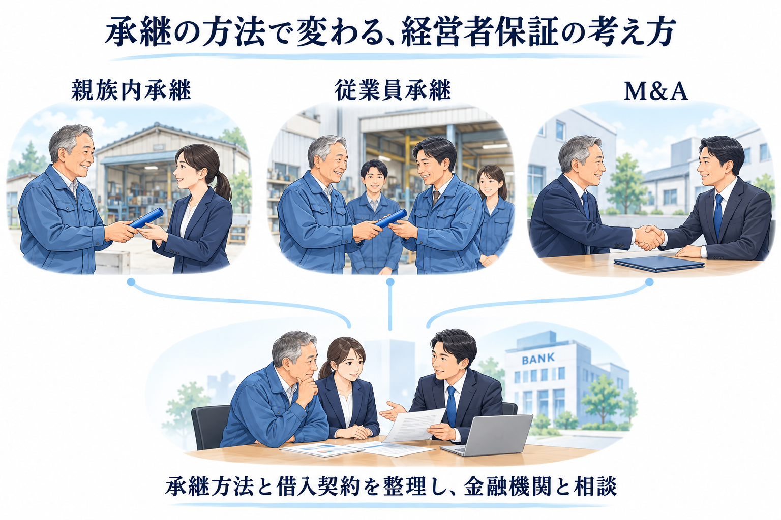親族内承継・従業員承継・M&Aで変わる保証の考え方